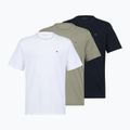 Férfi póló Tommy Hilfiger Cotton Short 3 pack navy blue/utility sage/white