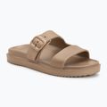 Női papucsok Tommy Hilfiger Double Strap Sandal Pearl safari canvas pearlized