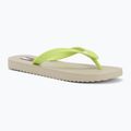 Női flip-flop papucsok Tommy Jeans Logo Summer white clay/lime essence