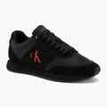 Férfi cipők Calvin Klein HM0HM02212 Retro Runner Bans Leather Suede triple black/adrenaline rush