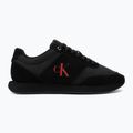 Férfi cipők Calvin Klein HM0HM02212 Retro Runner Bans Leather Suede triple black/adrenaline rush 2