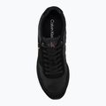Férfi cipők Calvin Klein HM0HM02212 Retro Runner Bans Leather Suede triple black/adrenaline rush 5