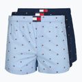 Férfi boxer nadrág Tommy Hilfiger Woven Boxer Print 3 pack chambray flag/carb navy/c navy flag