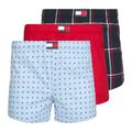 Férfi boxer nadrág Tommy Hilfiger Woven Boxer Print 3 pack rwb foulard/med red/rwb w chck