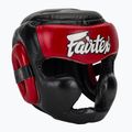 Box fejvédő Fairtex Diagonal Vision Sparring Headguard - Full Head Coverage black/red