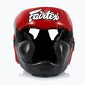 Box fejvédő Fairtex Diagonal Vision Sparring Headguard - Full Head Coverage black/red 2