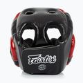 Box fejvédő Fairtex Diagonal Vision Sparring Headguard - Full Head Coverage black/red 3