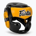 Box fejvédő Fairtex Diagonal Vision Sparring Headguard - Full Head Coverage black/yellow
