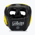 Box fejvédő Fairtex Diagonal Vision Sparring Headguard - Full Head Coverage black/yellow 3