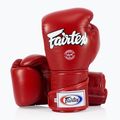 Fairtex stílusos szögletes sparring boxkesztyű - Locked Thumb piros 4