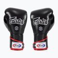 Fairtex stílusos szögletes sparring boxkesztyű - Locked Thumb fekete/fehér/piros