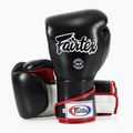 Fairtex stílusos szögletes sparring boxkesztyű - Locked Thumb fekete/fehér/piros 4