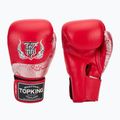 Top King Muay Thai Power Snake piros/ezüst bokszkesztyű