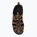 KEEN Clearwater Cnx Leather sötét föld/fekete férfi szandálok 5