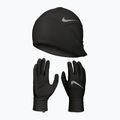 Férfi Nike Essential Running sapka + kesztyű szett fekete/fekete/ezüst 10