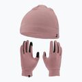 Női Nike Fleece sapka + kesztyű szett piros csillagpor/piros csillagpor/ezüst
