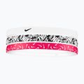 Fejpánt Nike Printed Headbands 3 szt. white/aster pink/black