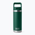 Termosz palack YETI Rambler C Straw 532 ml black forest green