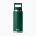 Termosz palack YETI Rambler Straw 769 ml black forest green