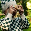 KID STORY gyermek téli sapka Merino zöld sakktábla 8