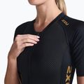 Női triatlonruha 2XU Light Speed Sleeved fekete/arany 3