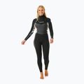 Női neoprén ruha Rip Curl Dawn Patrol 4/3mm Chest Zip Sublimed black/ black/ multi 4