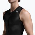 Férfi kerékpáros tank top 2XU Core Tri Tank fekete/fehér 4