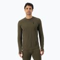 Férfi hőaktív pulóver Mons Royale Cascade Merino Base Layer dark olive