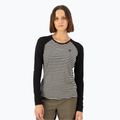 Női hőaktív pulóver Mons Royale Icon Raglan mr stripe/black