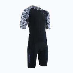 Férfi triatlonruha ZONE3 Lava Short Sleeve Trisuit white/gravel