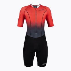 Férfi HUUB Commit hosszú távú triatlon öltöny fekete/piros COMLCS
