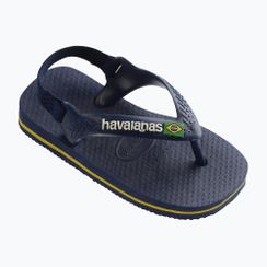 Havaianas Baby Brasil Logo II tengerészkék / citrus sárga gyermek szandálok
