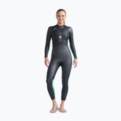 Női triatlon neoprén ruha 2XU Propel Openwater black/bright green