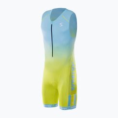 Férfi triatlon ruha Synergy Elite Sleeveless Trisuit mint/yellow