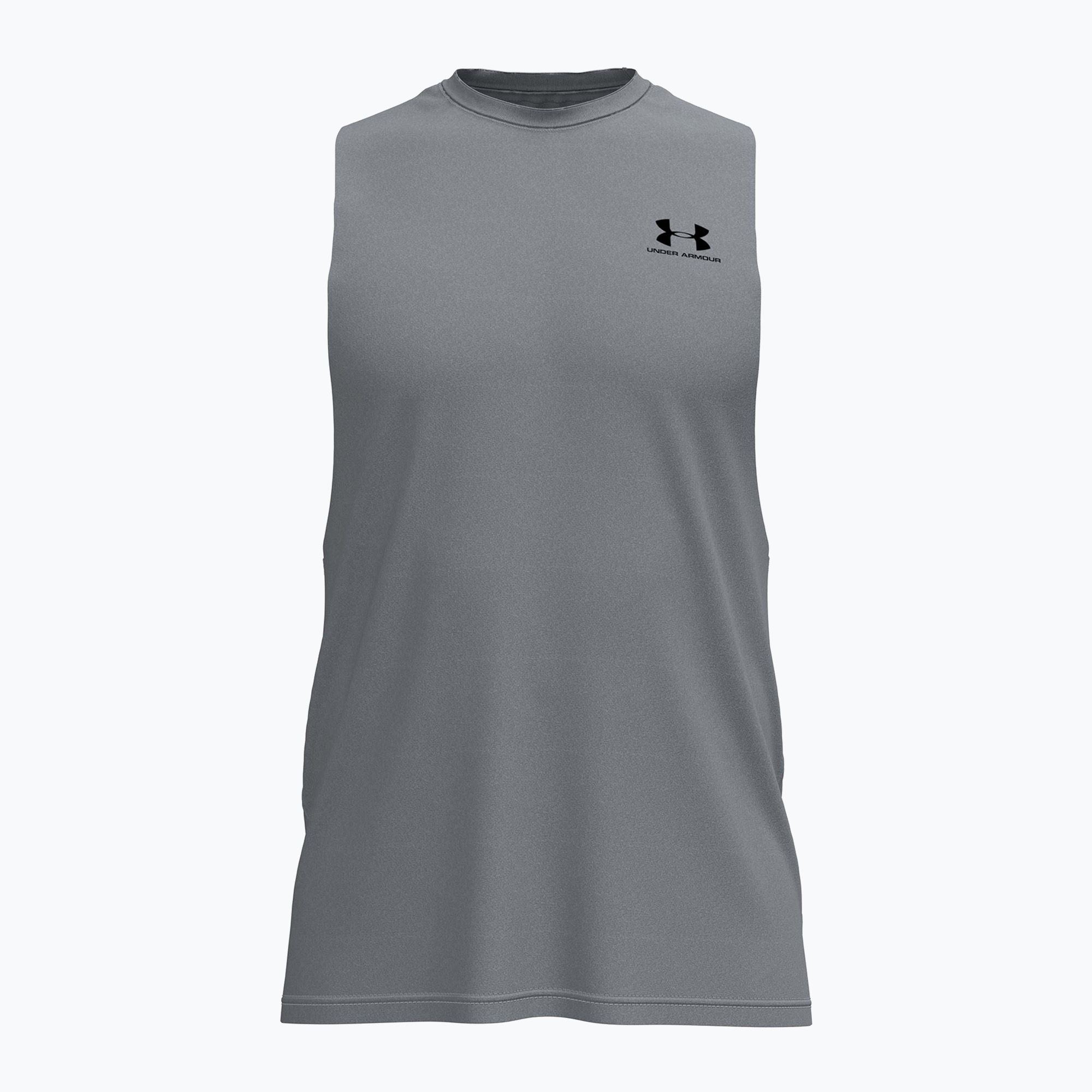 Férfi edző póló Under Armour Left Chest Cut Off Tank steel light ...