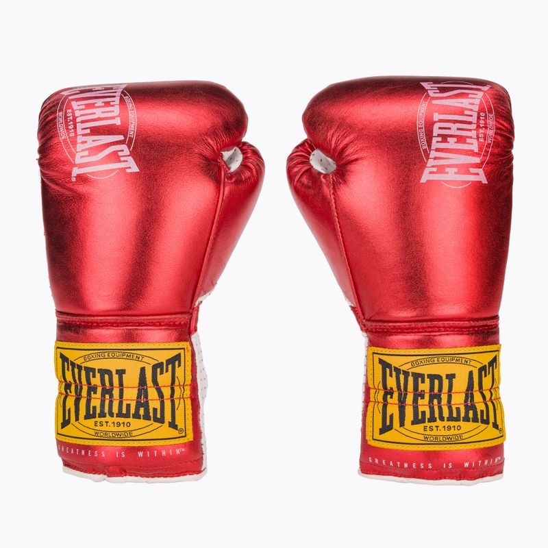 Boxkesztyű Everlast Fight Leather red 2