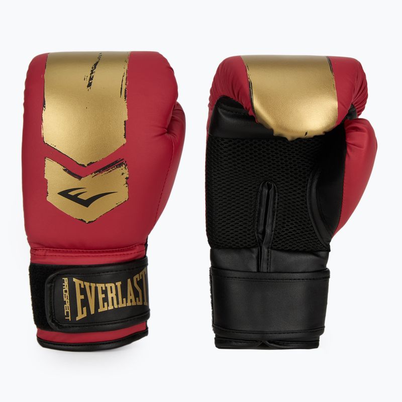 Everlast Prospect 2 boksz szett sisak + pajzsok + kesztyű piros/arany 3