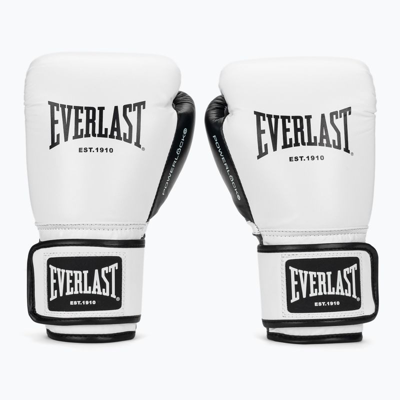 Bokszkesztyűk Everlast Powerlock OG H&L Leather Advanced Training white/black 2