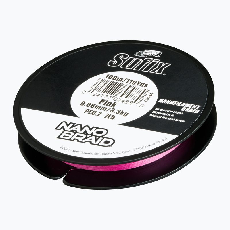 Sufix Nanobraid forró rózsaszín fonott fonás ASU640456