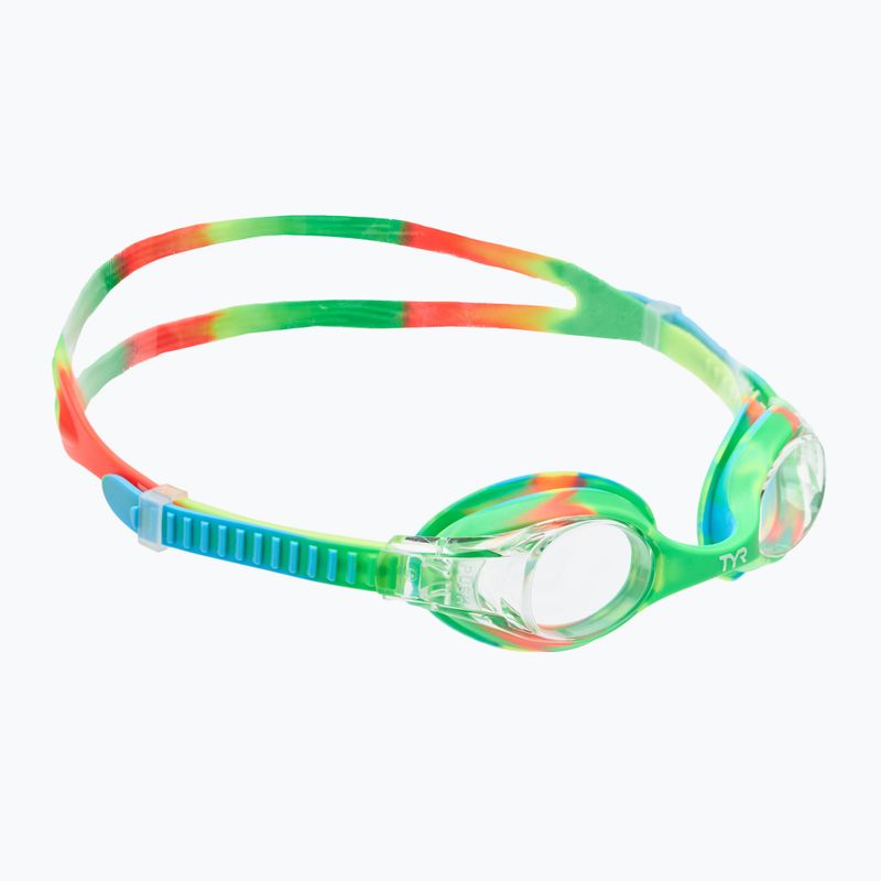 Gyermek úszószemüveg TYR Swimple Tie Dye Non-Mirrored átlátszó/ zöld/ narancssárga