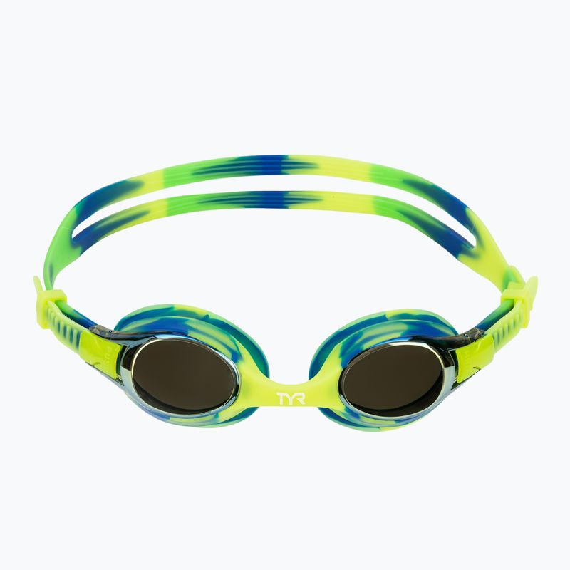 TYR Swimple Tie Dye tükrös arany/zöld/kék gyermek úszószemüveg 2