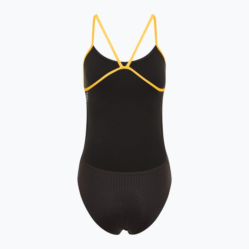 Női egyrészes fürdőruha TYR Hexa Cutoutfit fekete/arany 2