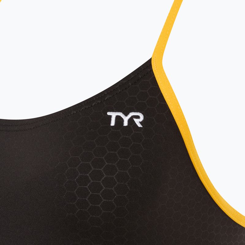 Női egyrészes fürdőruha TYR Hexa Cutoutfit fekete/arany 3