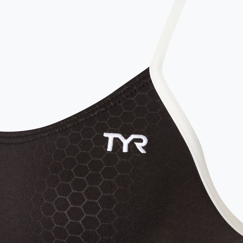 Női egyrészes fürdőruha TYR Hexa Cutoutfit fekete/fehér 3