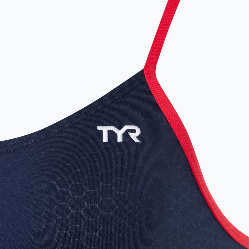 Női egyrészes fürdőruha TYR Hexa Cutoutfit navy/red 3