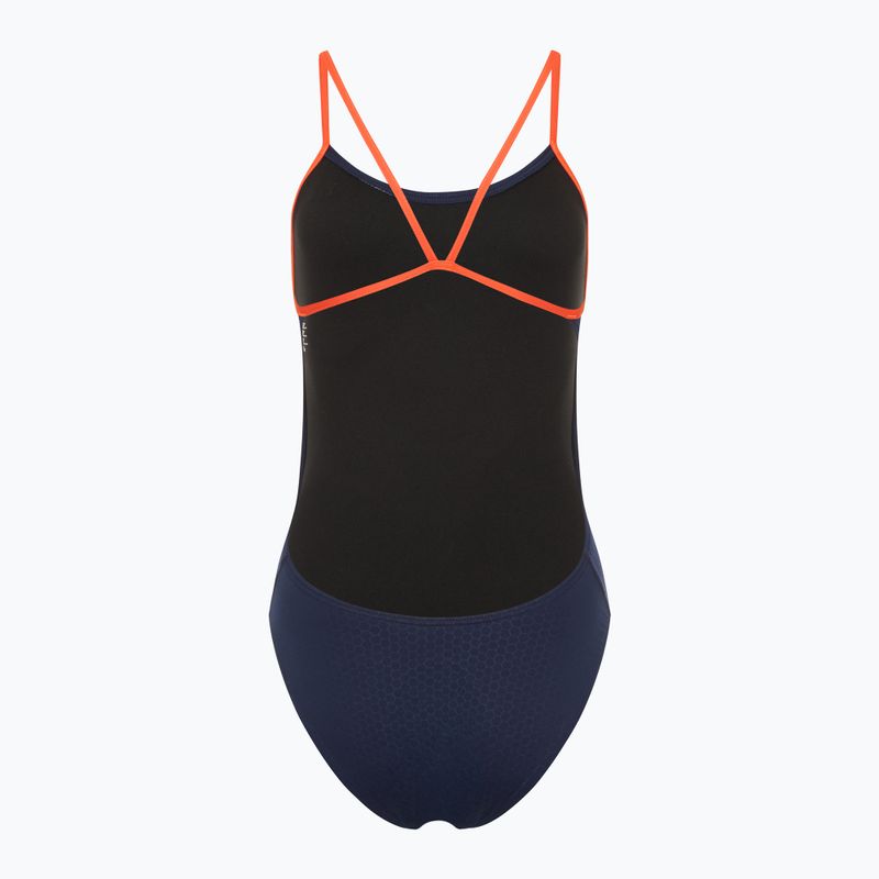 Női egyrészes fürdőruha TYR Hexa Cutoutfit navy/narancssárga 2