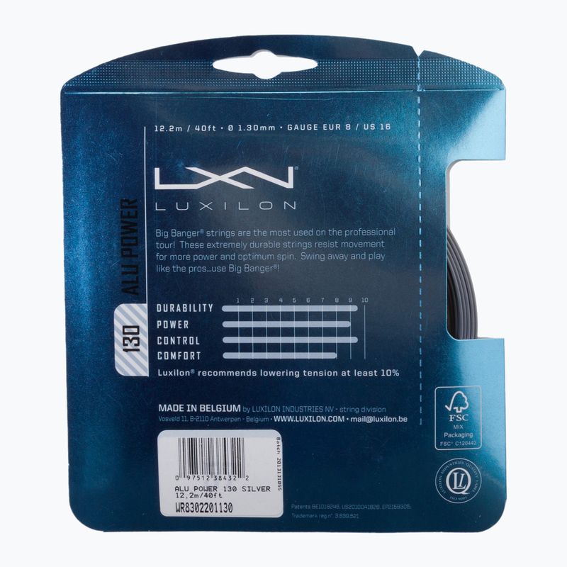 Luxilon Alu Power 130 tenisz húr ezüst WR8302201 WR8302201 2