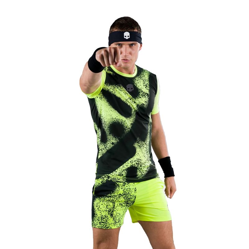 Férfi HYDROGEN Spray Tech Tennis T-shirt sárga T00502724 4