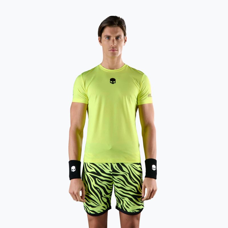 Férfi HYDROGEN Basic Tech Tee fluoreszkáló sárga teniszpóló