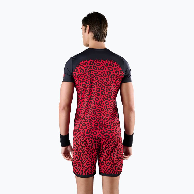 Férfi HYDROGEN Panther Tech Tee fekete/piros teniszpóló 2